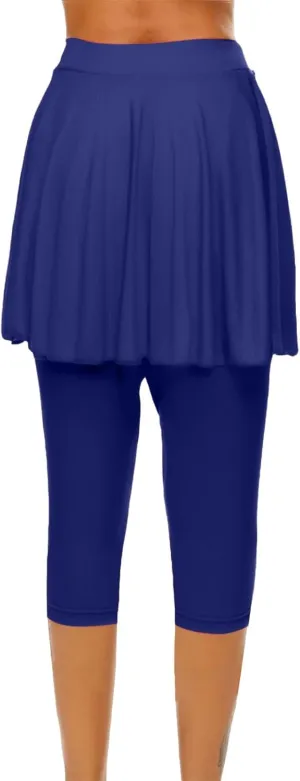 Skorts for Women 2025 Casual High Waist Pants Plus Size Tummy Control Gym Tennis Yoga Legging with Skirts