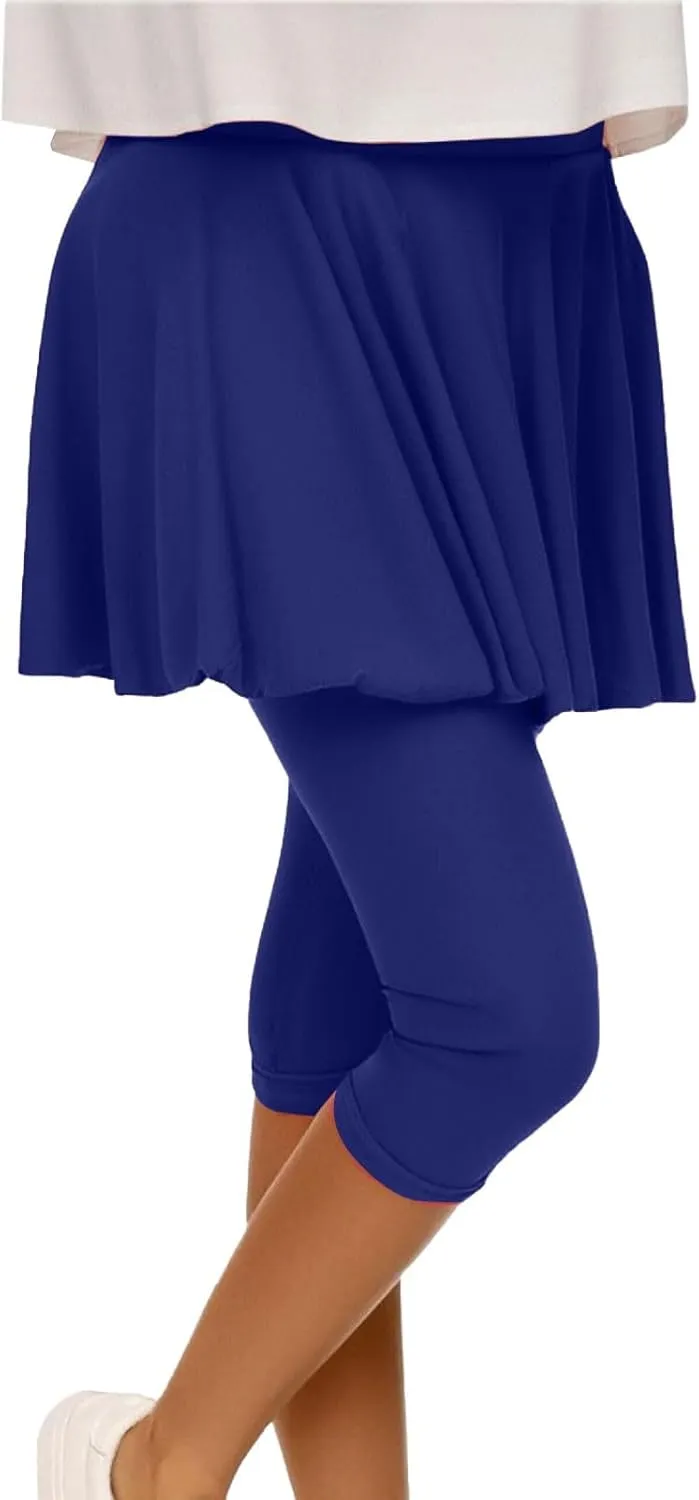 Skorts for Women 2025 Casual High Waist Pants Plus Size Tummy Control Gym Tennis Yoga Legging with Skirts