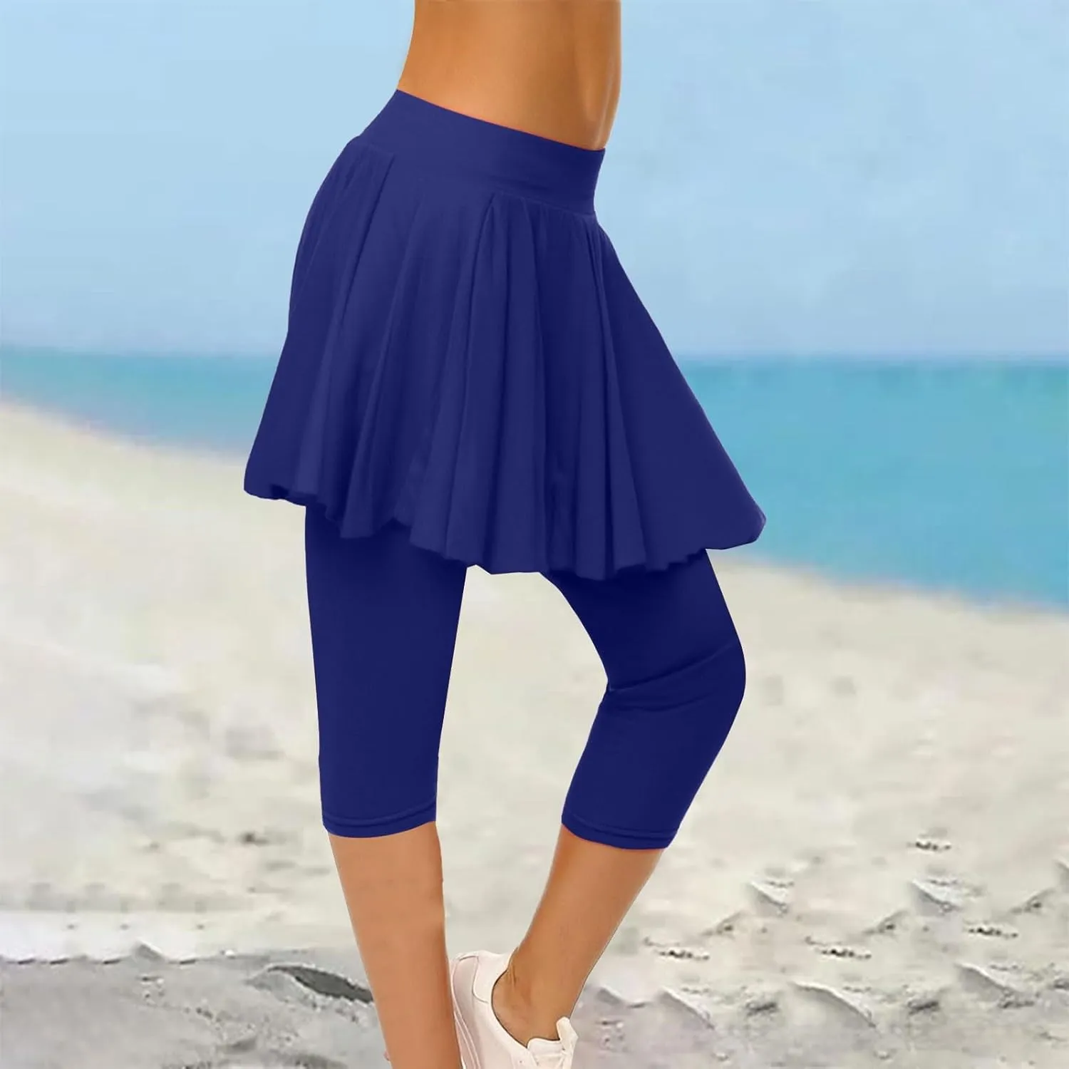 Skorts for Women 2025 Casual High Waist Pants Plus Size Tummy Control Gym Tennis Yoga Legging with Skirts