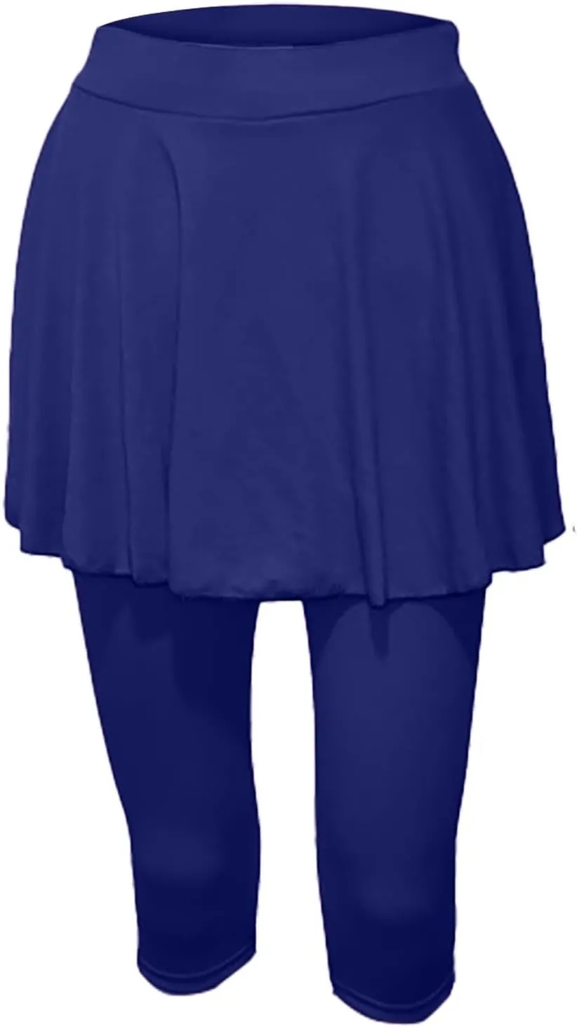 Skorts for Women 2025 Casual High Waist Pants Plus Size Tummy Control Gym Tennis Yoga Legging with Skirts