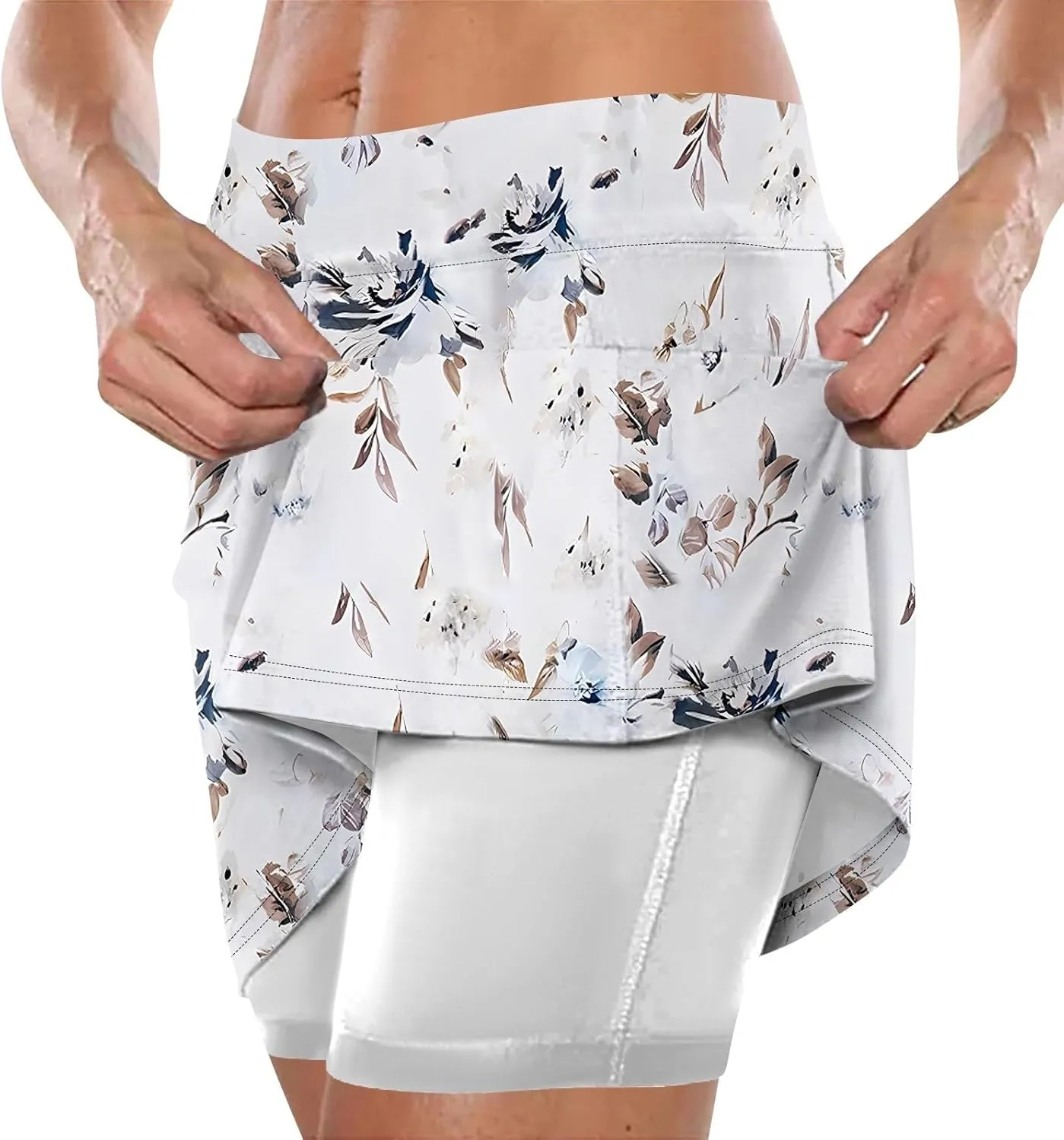 Skorts for Women Dressy Casual with Pockets Floral Print Plus Size Athletic Yoga Shorts Mini Tennis Skirt 2025