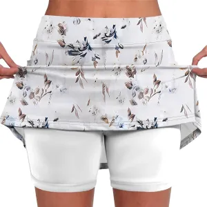 Skorts for Women Dressy Casual with Pockets Floral Print Plus Size Athletic Yoga Shorts Mini Tennis Skirt 2025