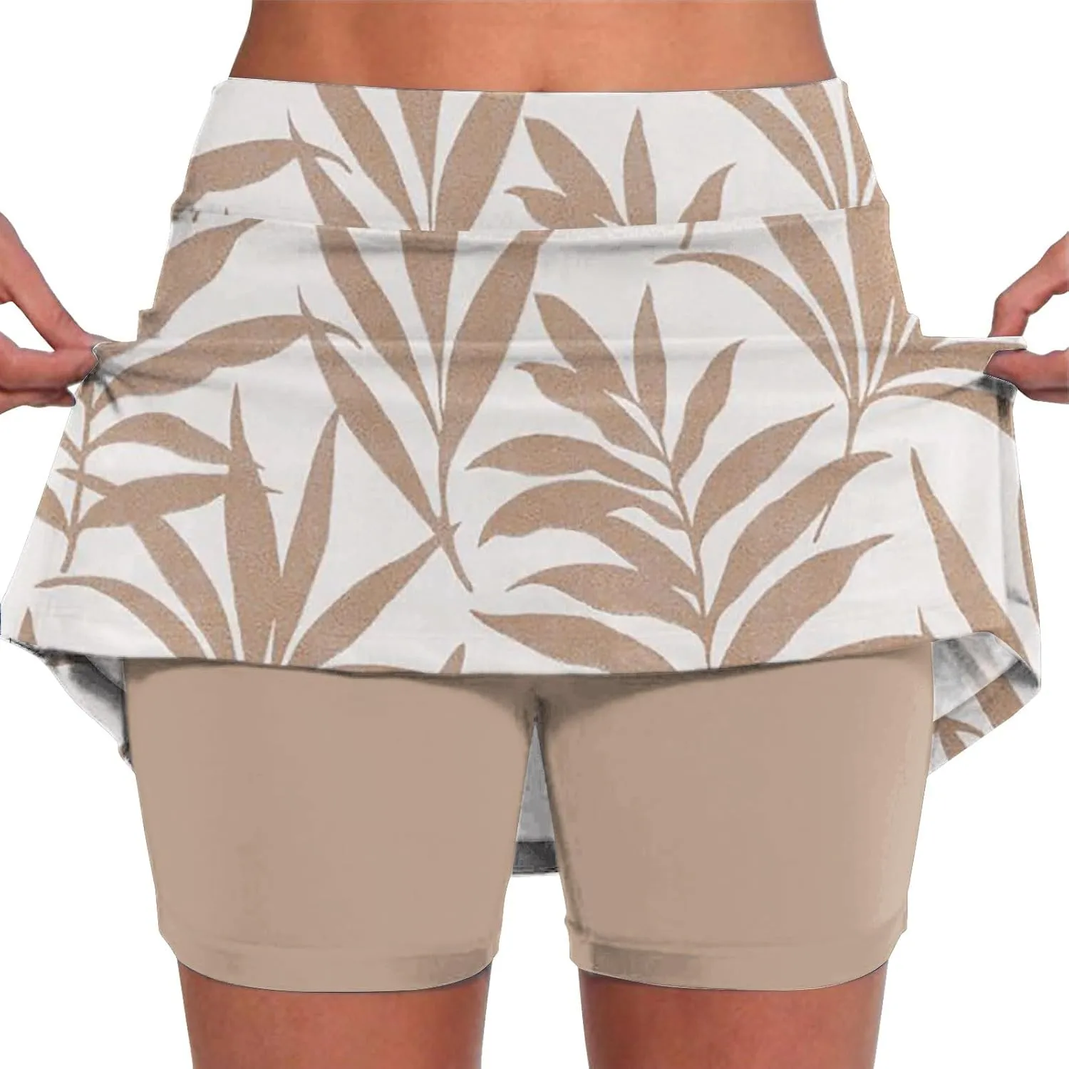 Skorts for Women High Waist Skirt Dressy Casual Plus Size with Underneath Tennis Skirt with Pockets Tummy Control