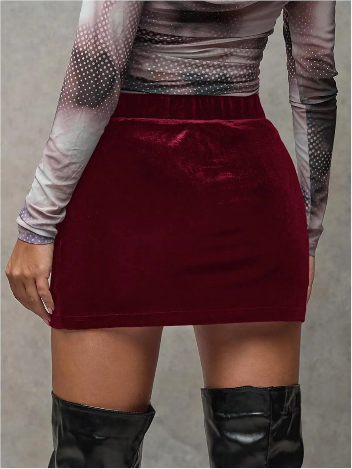 SOLY HUX Women's Mini Skirt Skorts Y2k Split Zipper Side Stretchy Pencil Bodycon Skirts with Shorts Underneath