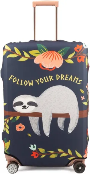 Spandex Travel Luggage Protector Suitcase Cover Fit 23-32 Inch Luggage (sloth, L)