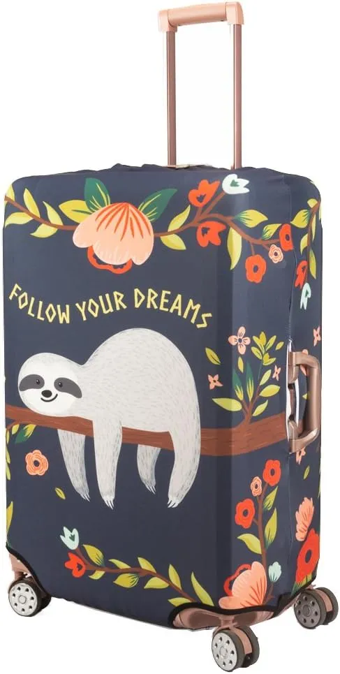 Spandex Travel Luggage Protector Suitcase Cover Fit 23-32 Inch Luggage (sloth, L)