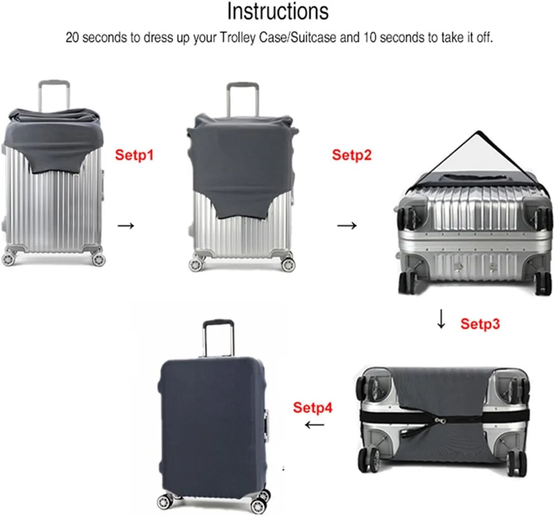 Spandex Travel Luggage Protector Suitcase Cover Fit 23-32 Inch Luggage (sloth, L)