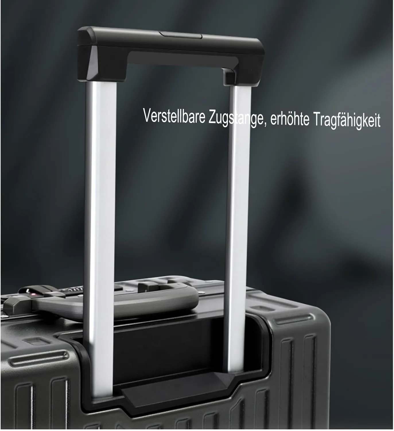 Suitcase, suitcase hard shell with front opening USB socket and STA suitcase,Silver,20in
