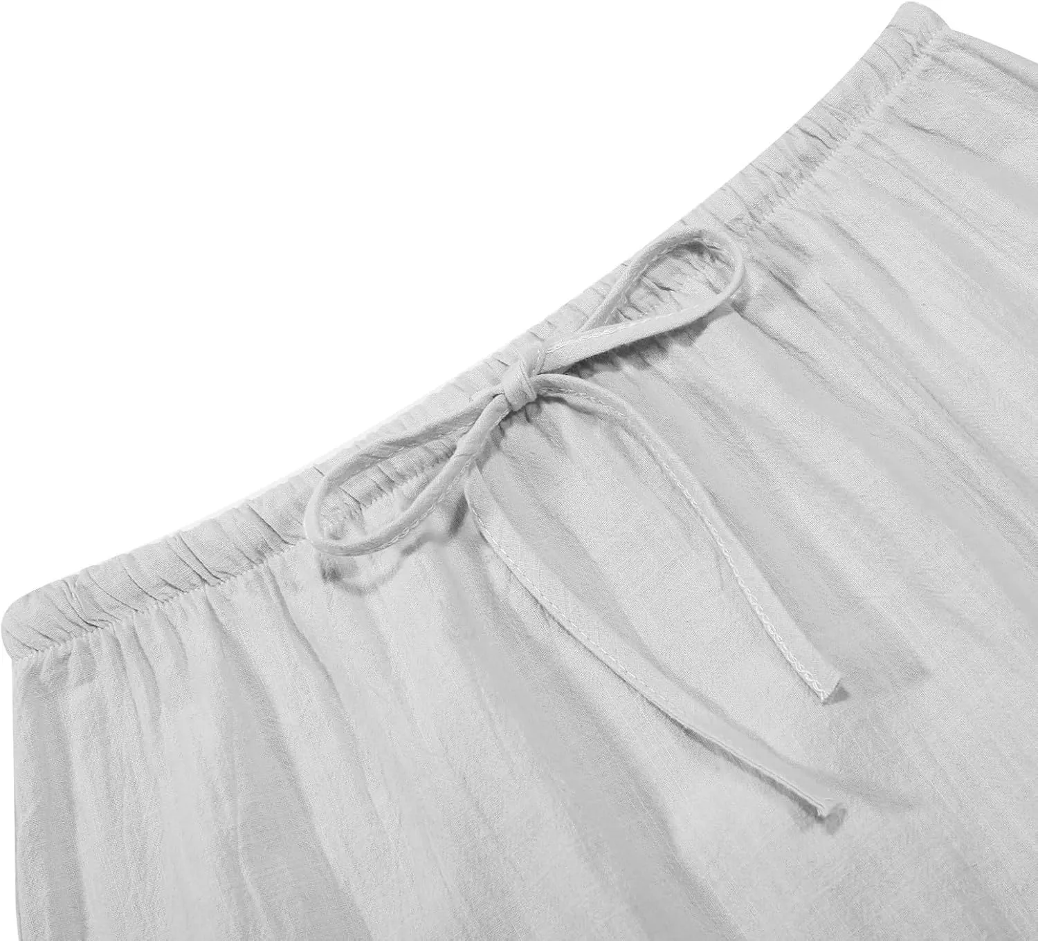 Summer Linen Maxi Skirts for Women Boho Beach Vacation Drawstring Low Waist A Line Skirt Flowy Long Cover Ups