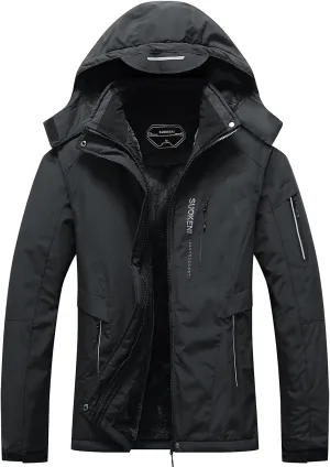 SUOKENI Women's Waterproof Warm Winter Snow Coat Hooded Raincoat Ski Snowboarding Jacket