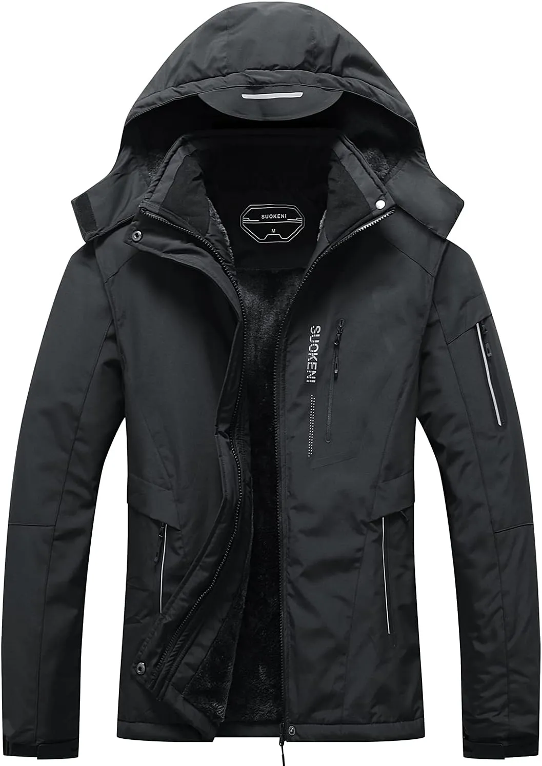 SUOKENI Women's Waterproof Warm Winter Snow Coat Hooded Raincoat Ski Snowboarding Jacket