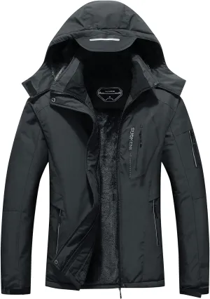 SUOKENI Women's Waterproof Warm Winter Snow Coat Hooded Raincoat Ski Snowboarding Jacket