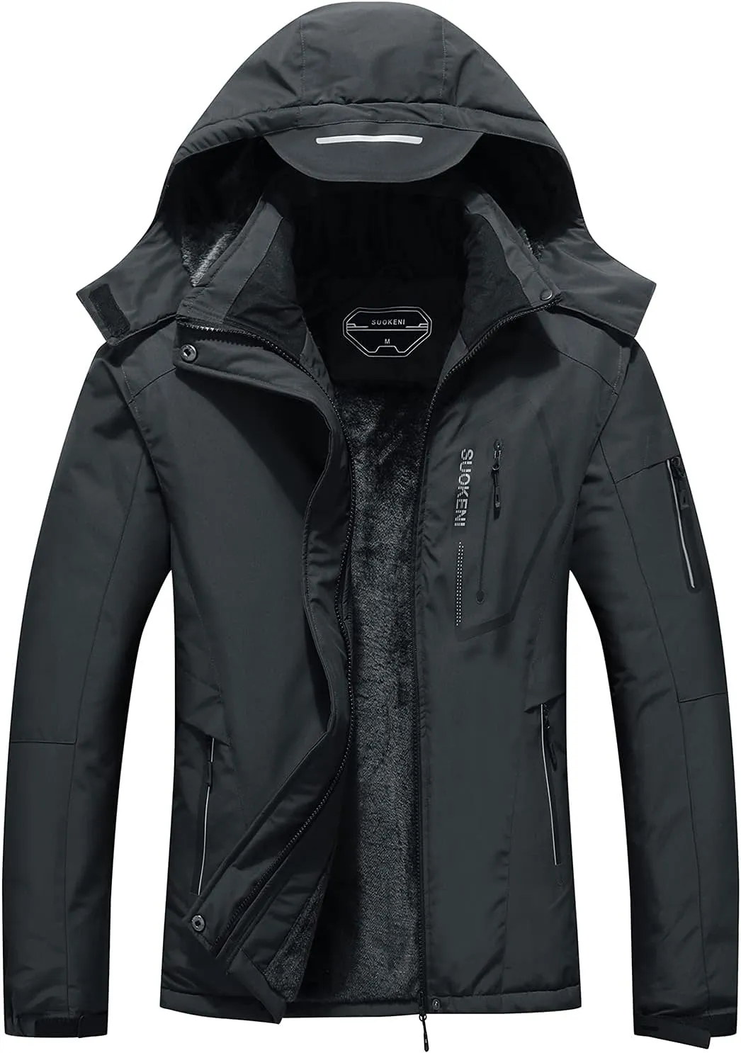 SUOKENI Women's Waterproof Warm Winter Snow Coat Hooded Raincoat Ski Snowboarding Jacket
