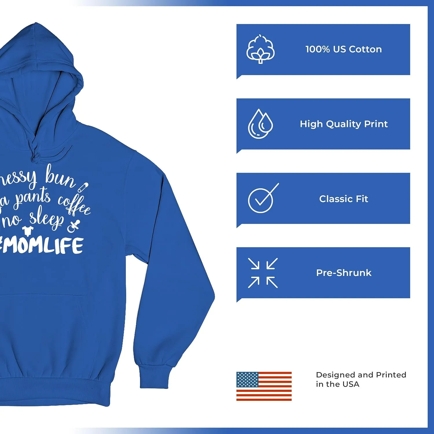 Tee Hunt Mom Life Sweatshirt Funny Messy Bun Yoga Pants No Sleep Motherhood Mama Bear Soccer Football Baseball Mommy Hoodie