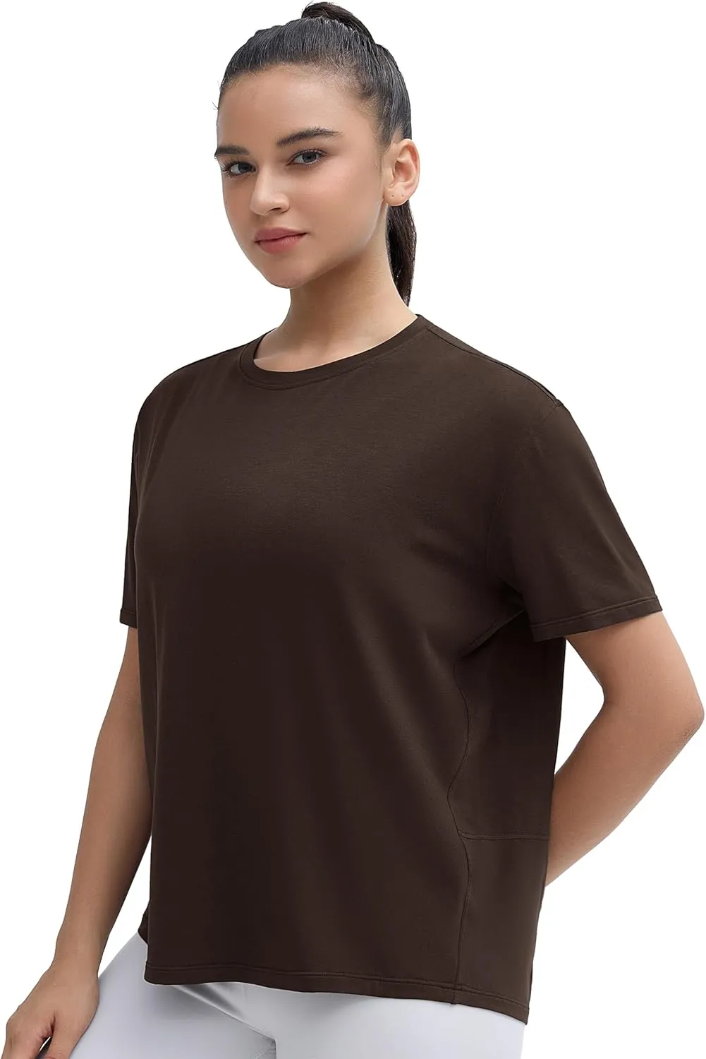 THE GYM PEOPLE Women's Short Sleeve Workout T-Shirts Back Loose Fit Running Yoga Tee Tops