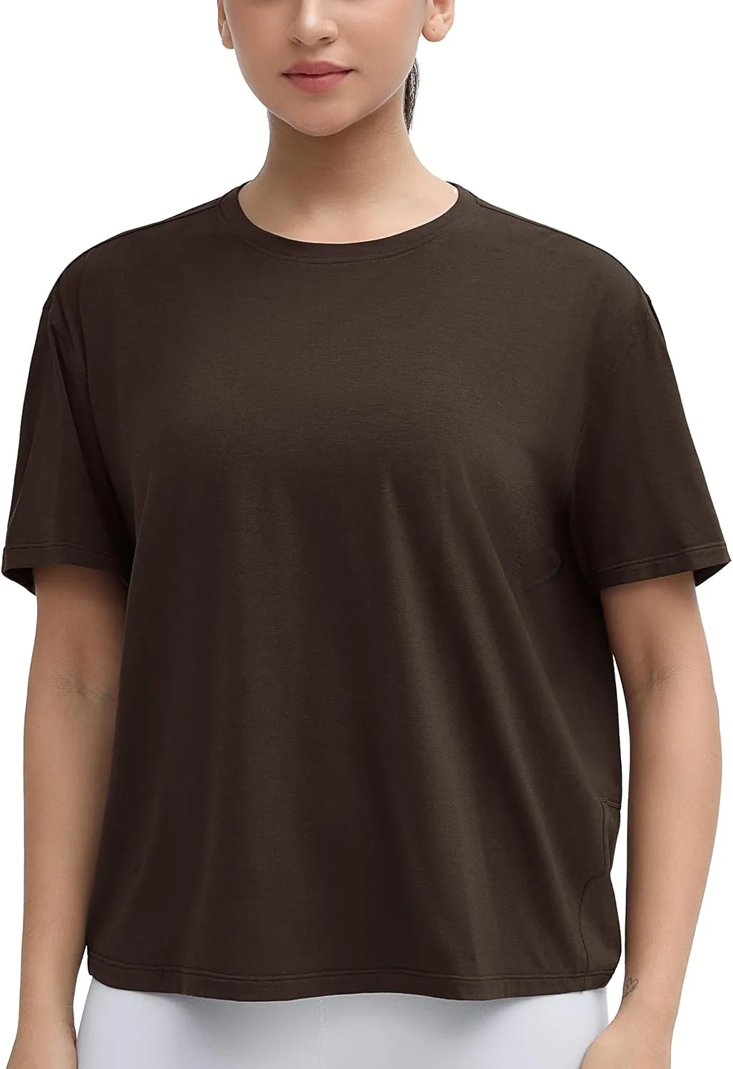 THE GYM PEOPLE Women's Short Sleeve Workout T-Shirts Back Loose Fit Running Yoga Tee Tops