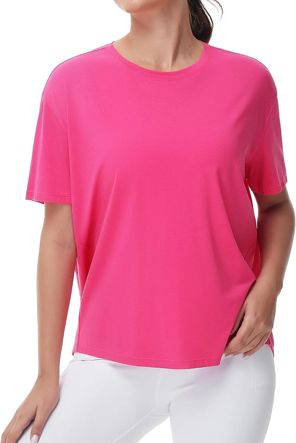 THE GYM PEOPLE Women's Short Sleeve Workout T-Shirts Back Loose Fit Running Yoga Tee Tops
