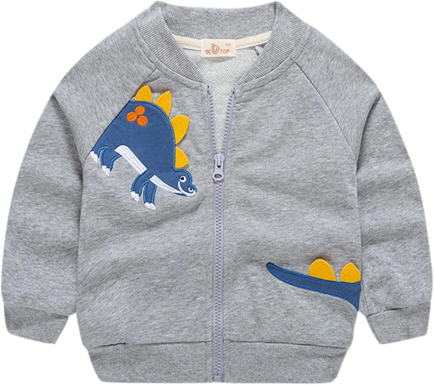 Toddler Baby Boys Fleece Warm Jacket Winter Print Cotton Dinosaur Long Sleeve Coat Jacket Kids Padded Jackets