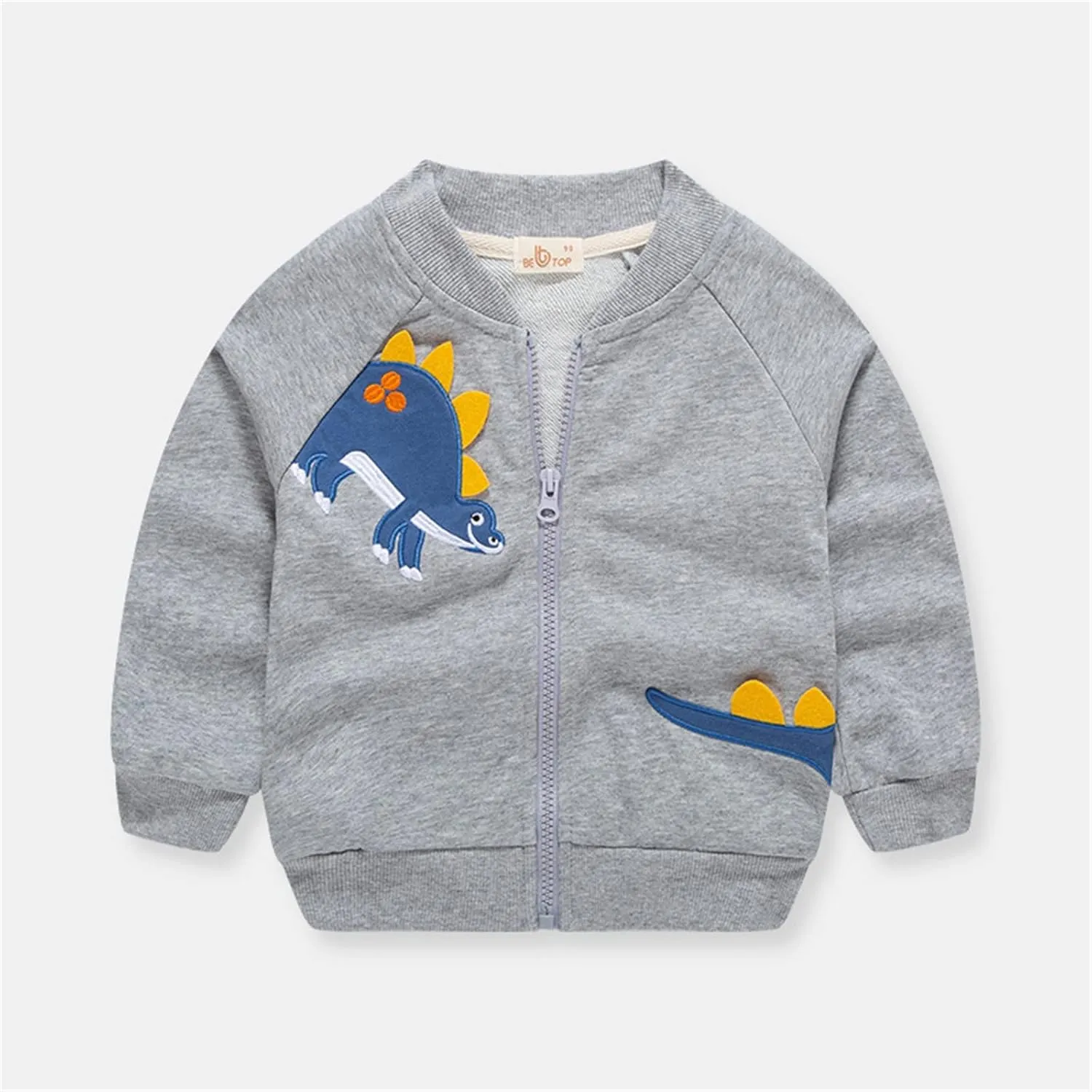 Toddler Baby Boys Fleece Warm Jacket Winter Print Cotton Dinosaur Long Sleeve Coat Jacket Kids Padded Jackets