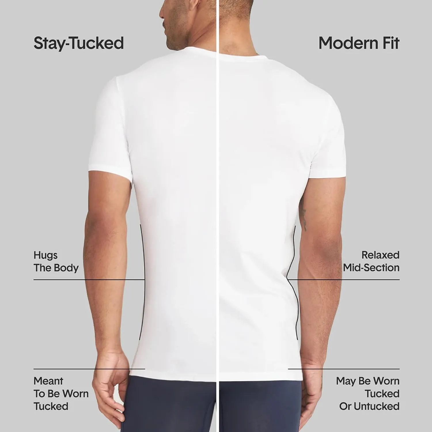 Tommy John Men's Crew Neck Undershirt, Second Skin Fabric, Slim Fit T-Shirt with Stay Tuck Design