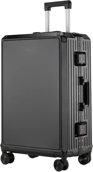 Ultra Hard Shell Carry On Luggage - 26in Cabin Size Suitcase with Aluminum Frame, 360 Wheels & Password Lock - Blue(Black,22in)