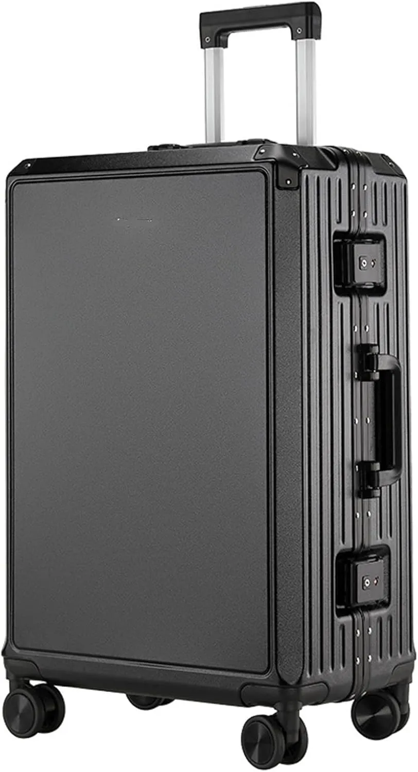 Ultra Hard Shell Carry On Luggage - 26in Cabin Size Suitcase with Aluminum Frame, 360 Wheels & Password Lock - Blue(Black,22in)
