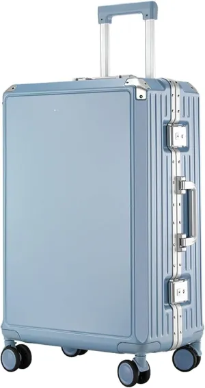 Ultra Hard Shell Carry On Luggage - 26in Cabin Size Suitcase with Aluminum Frame, 360 Wheels & Password Lock - Blue(Blue,22in)