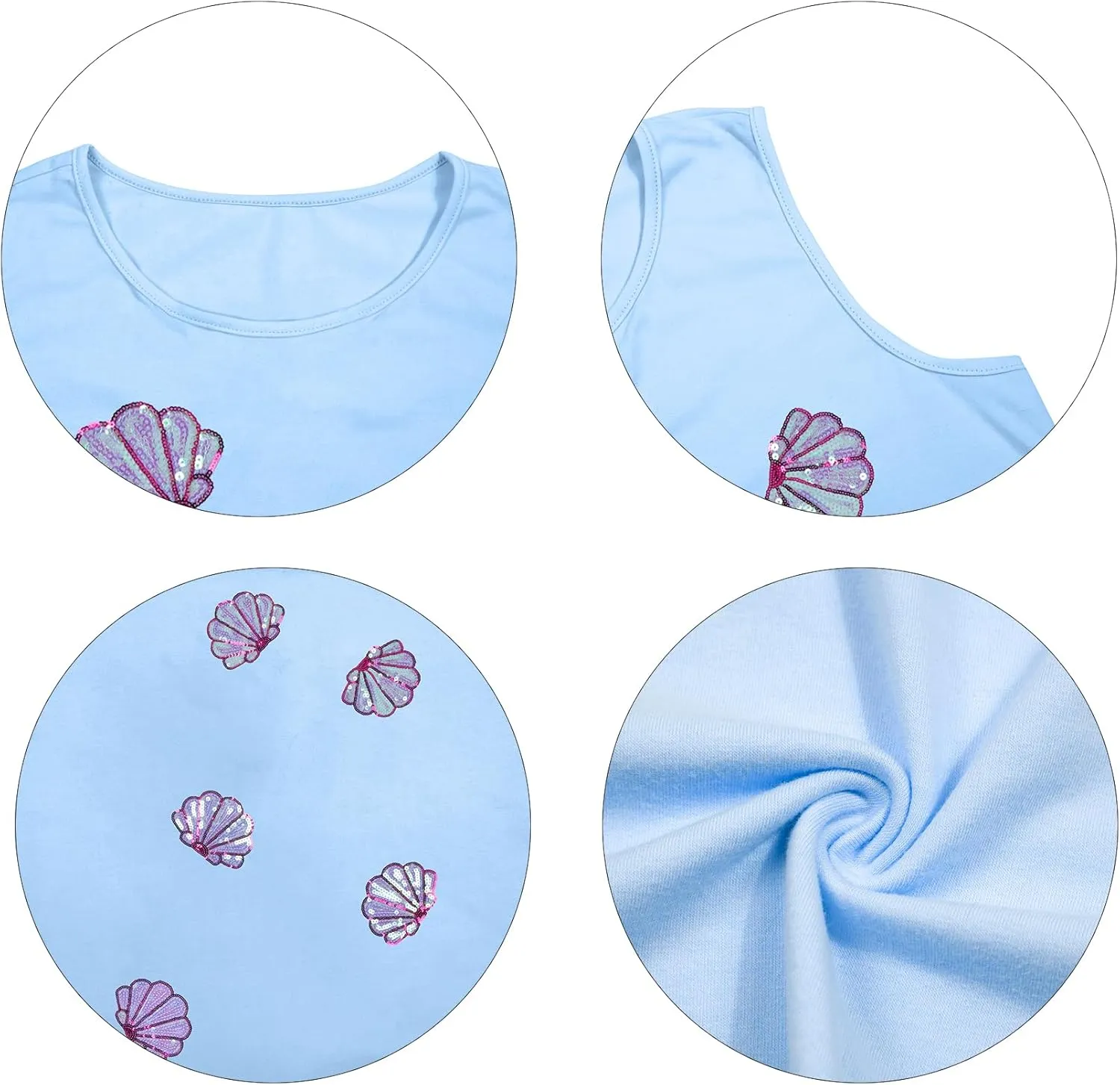 UNIQUEONE Hawaiian Dresses for Women: Sea Shell Sleeveless Shirt Summer Beach Hawaiian Loose Tank Sundresses