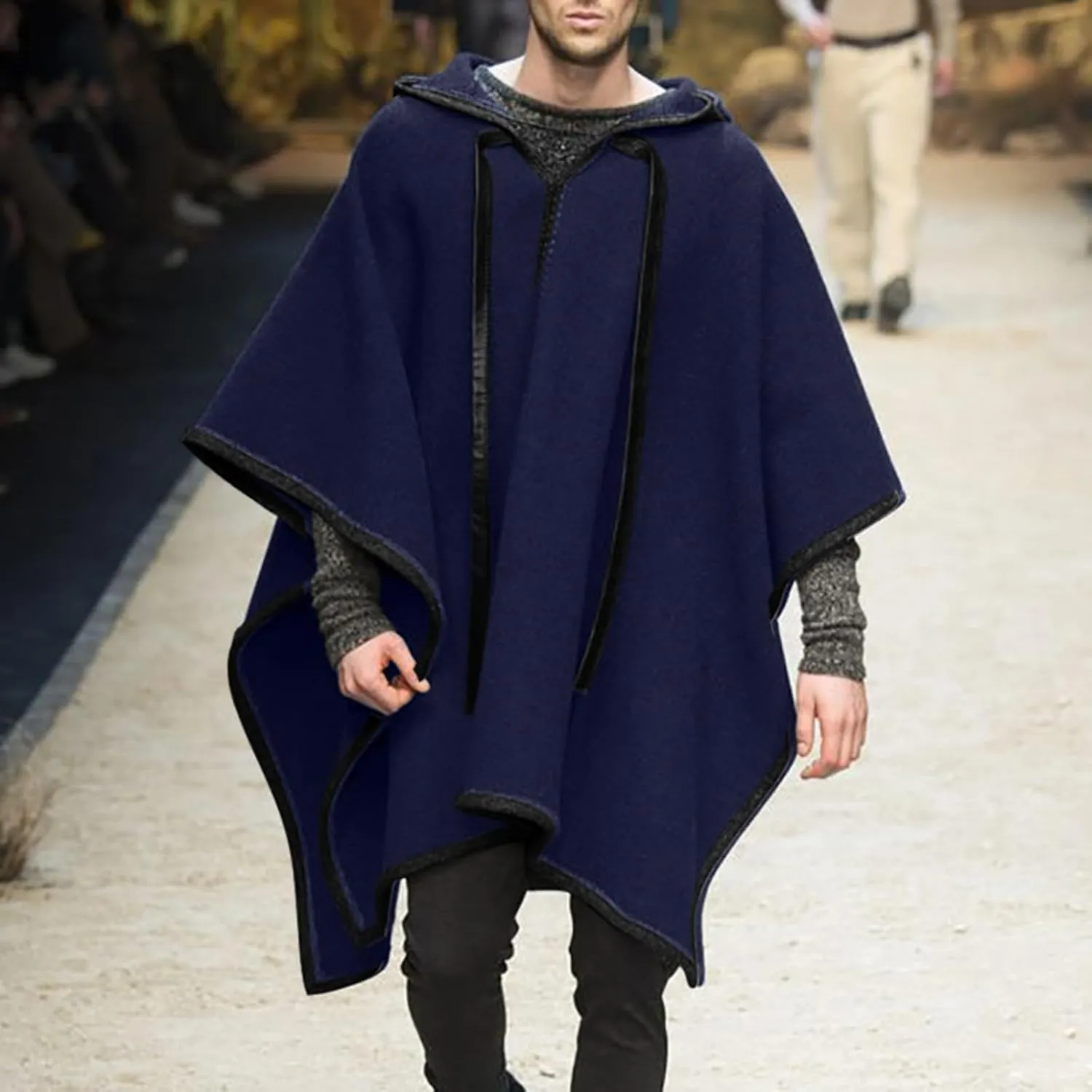 Unisex Casual Hooded Poncho Cape Cloak Fashion Coat Hoodie Pullover Casual Asymmetric Hem Hoodie Sweatshirts