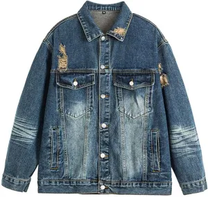Unisex Vintage Denim Jacket Streetwear Coat