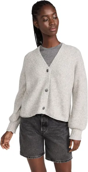 VELVET BY GRAHAM & SPENCER Women's Mia Cozy Knits Cardigan Sweater, Light Heather, M