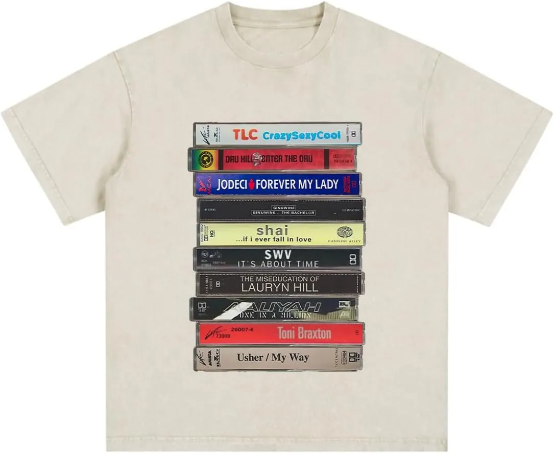 Vintage 90s R&B Cassette Tape T-Shirt Music Graphic Unisex Tee