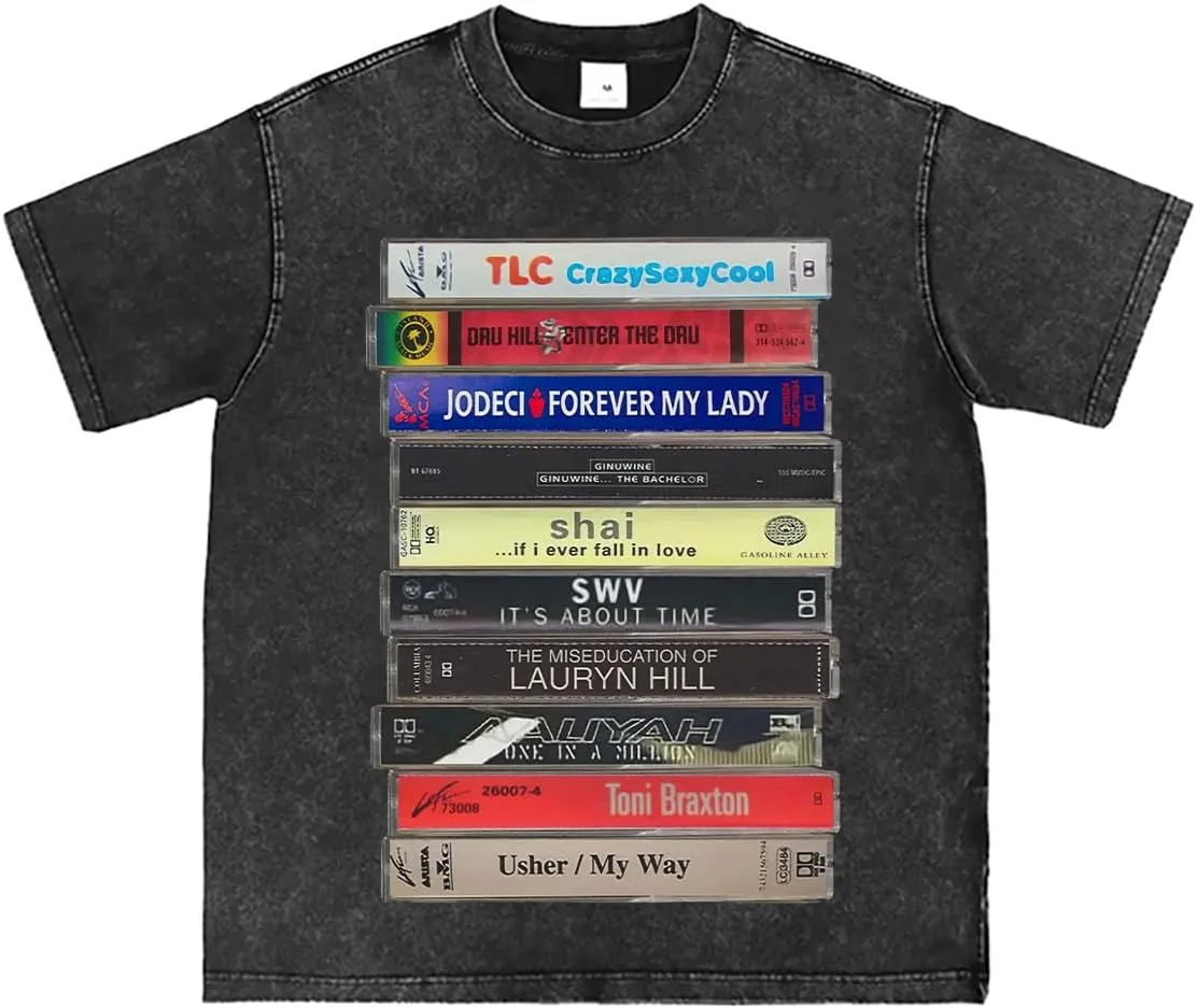 Vintage 90s R&B Cassette Tape T-Shirt Music Graphic Unisex Tee
