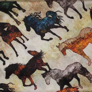 Watercolor Horses Silk Scarf