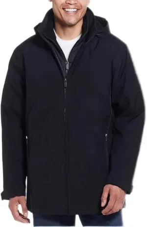 Weatherproof Mens Ultra Tech Removable Fleece Lined Hood Jacket (Black,X-Large)