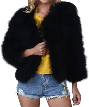 Winter Coats for Women 2023 Trendy Faux Fur Shaggy Jacket Cropped Long Sleeve Tops Open Front Coat Cardigan Outerwear