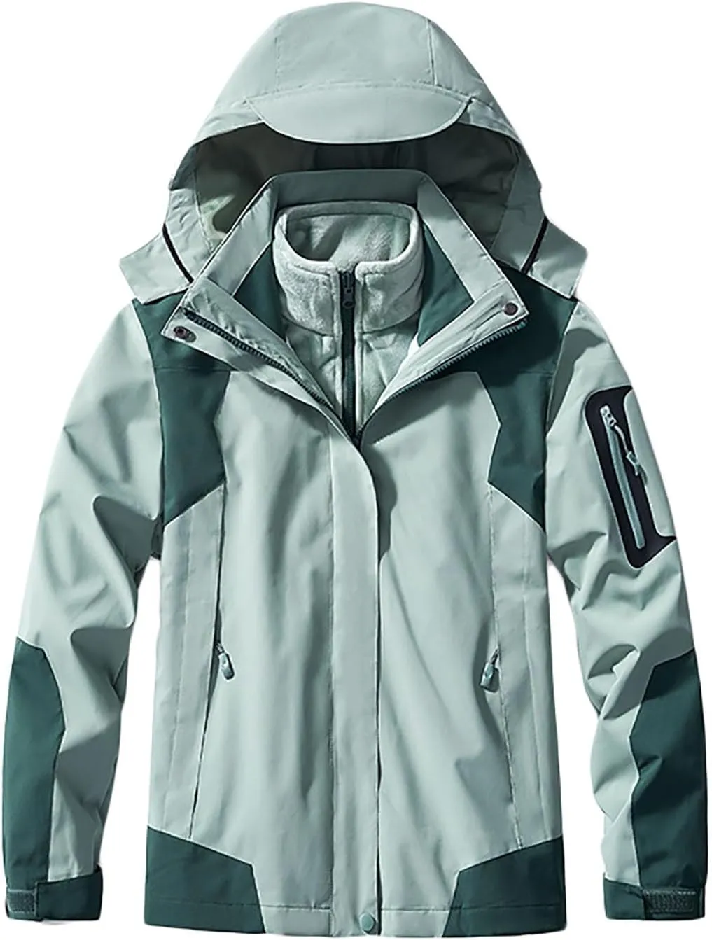 Winter Coats for Women 3 in 1 Snow Ski Jacket Detachable Fleece Warm Hooded Jackets Waterproof Windproof Windbreaker