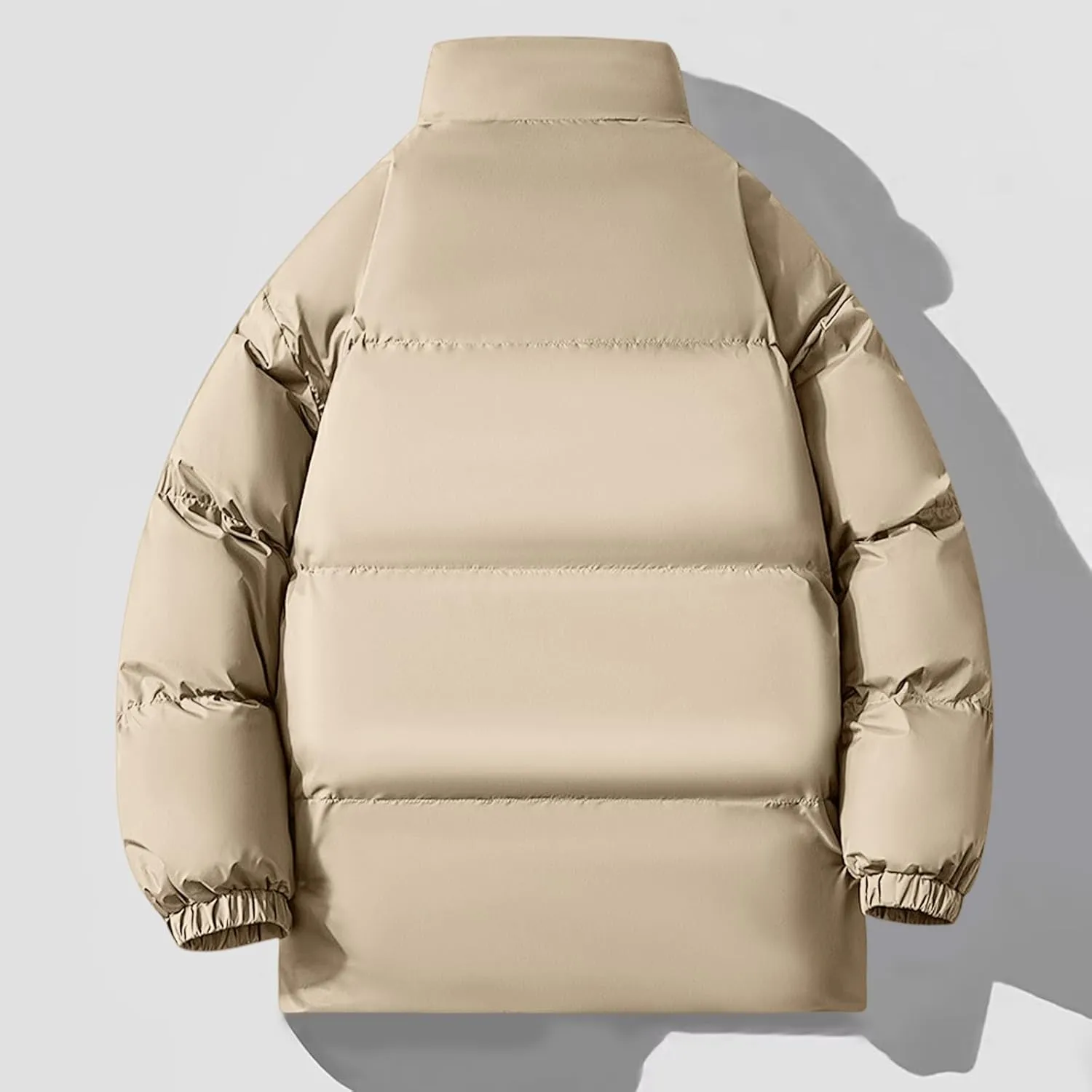 Winter Quilted Insulated Jackets For Men Heavyweight Cotton Padded Jacket Stand Collar Thickened Coats For Travel Ski