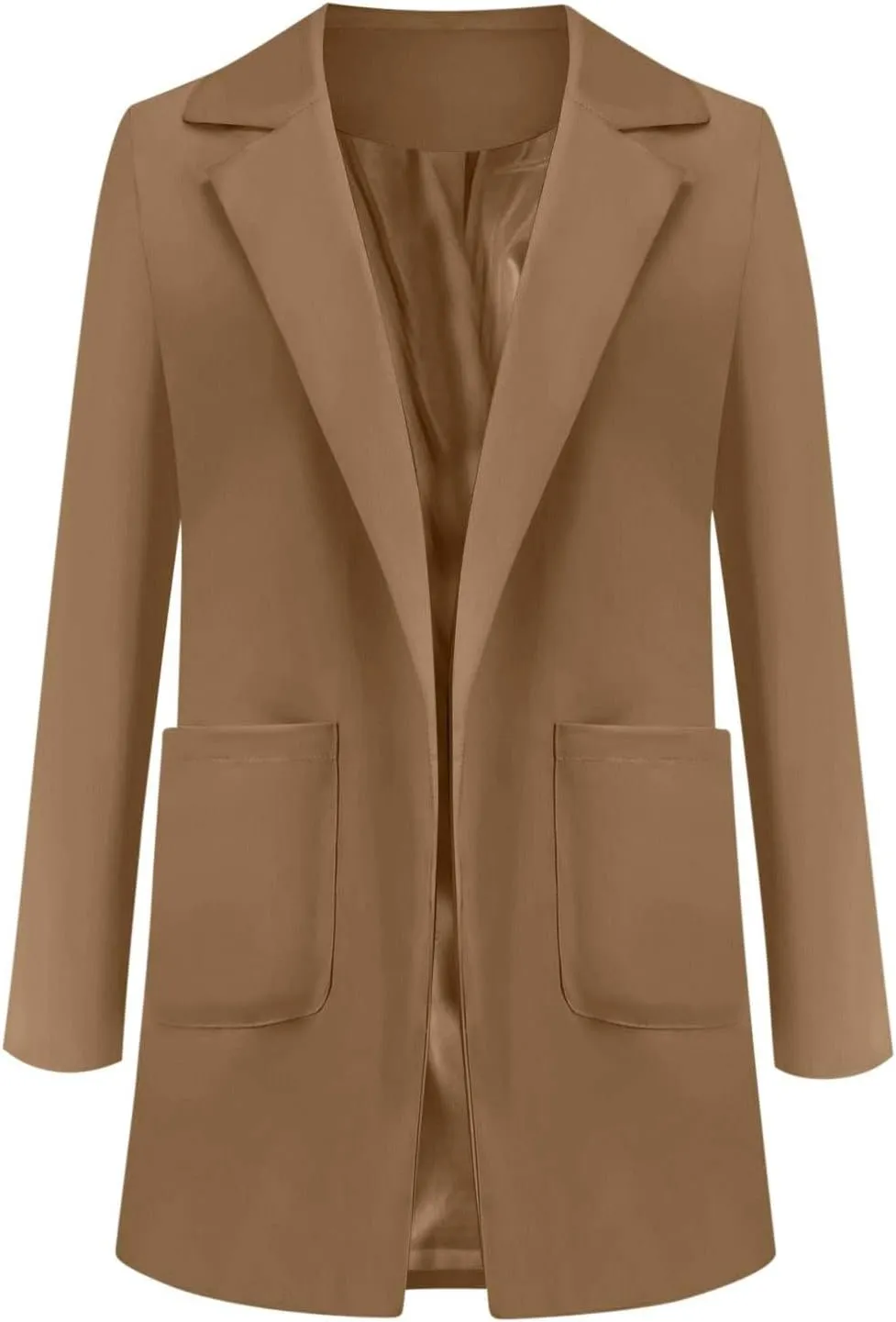 Wkishenl Oversized Blazers for Women Trendy Long Sleeve Cardigan Coats Plus Size Solid Color Open Front Jackets Business Suit