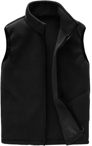 Wkishenl Women's Fleece Vest Solid Stand Collar Sleeveless Jacket Coat Fall Fuzzy Sherpa Lightweight Vest Zipper Waistcoat