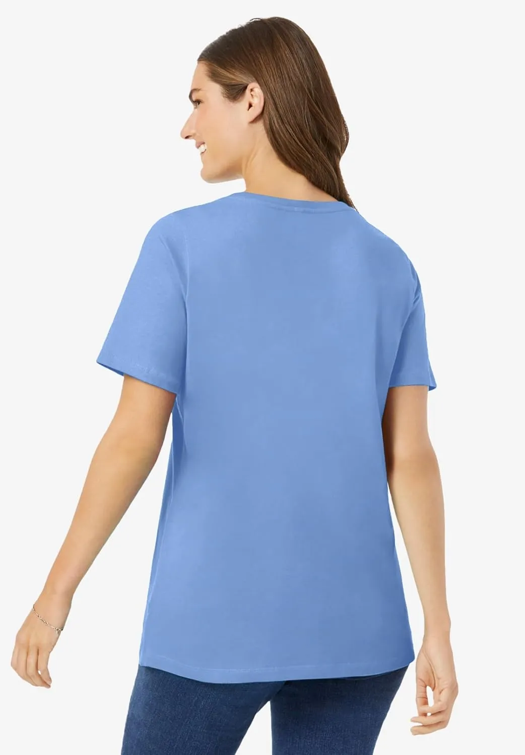 Woman Within Women's Plus Size Perfect Short-Sleeve Scoopneck Tee