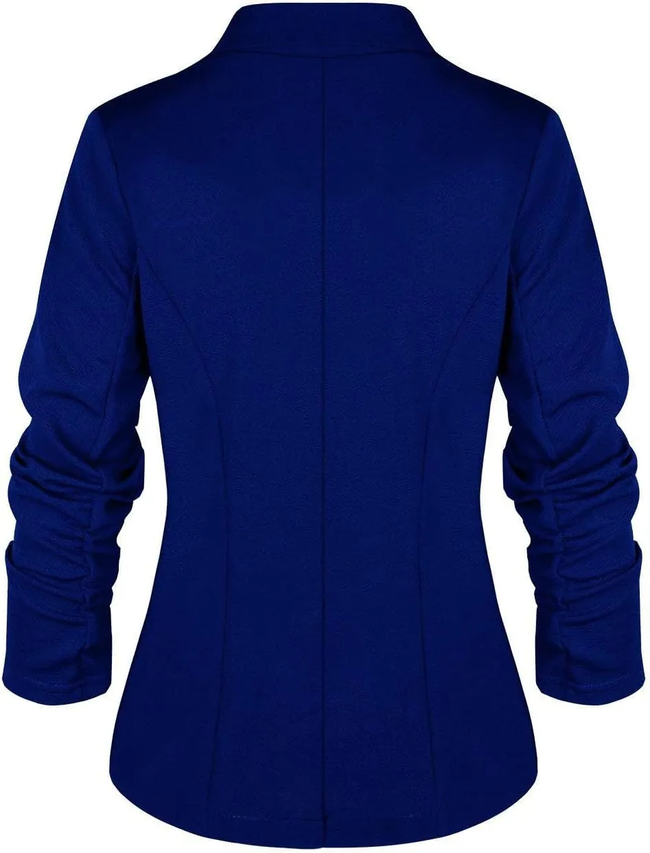 Women 3/4 Sleeve Blazer Casual Classic Open Front Cardigan Jacket Work Office Blazer Business Casual