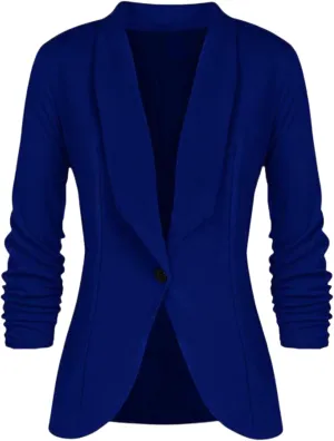 Women 3/4 Sleeve Blazer Casual Classic Open Front Cardigan Jacket Work Office Blazer Business Casual