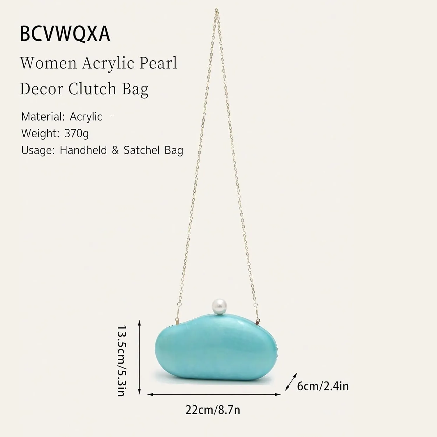 Women Acrylic Pearl Decor Clutch Bag Marble Evening Bag Elegant Shell Wallet for Wedding Party Prom