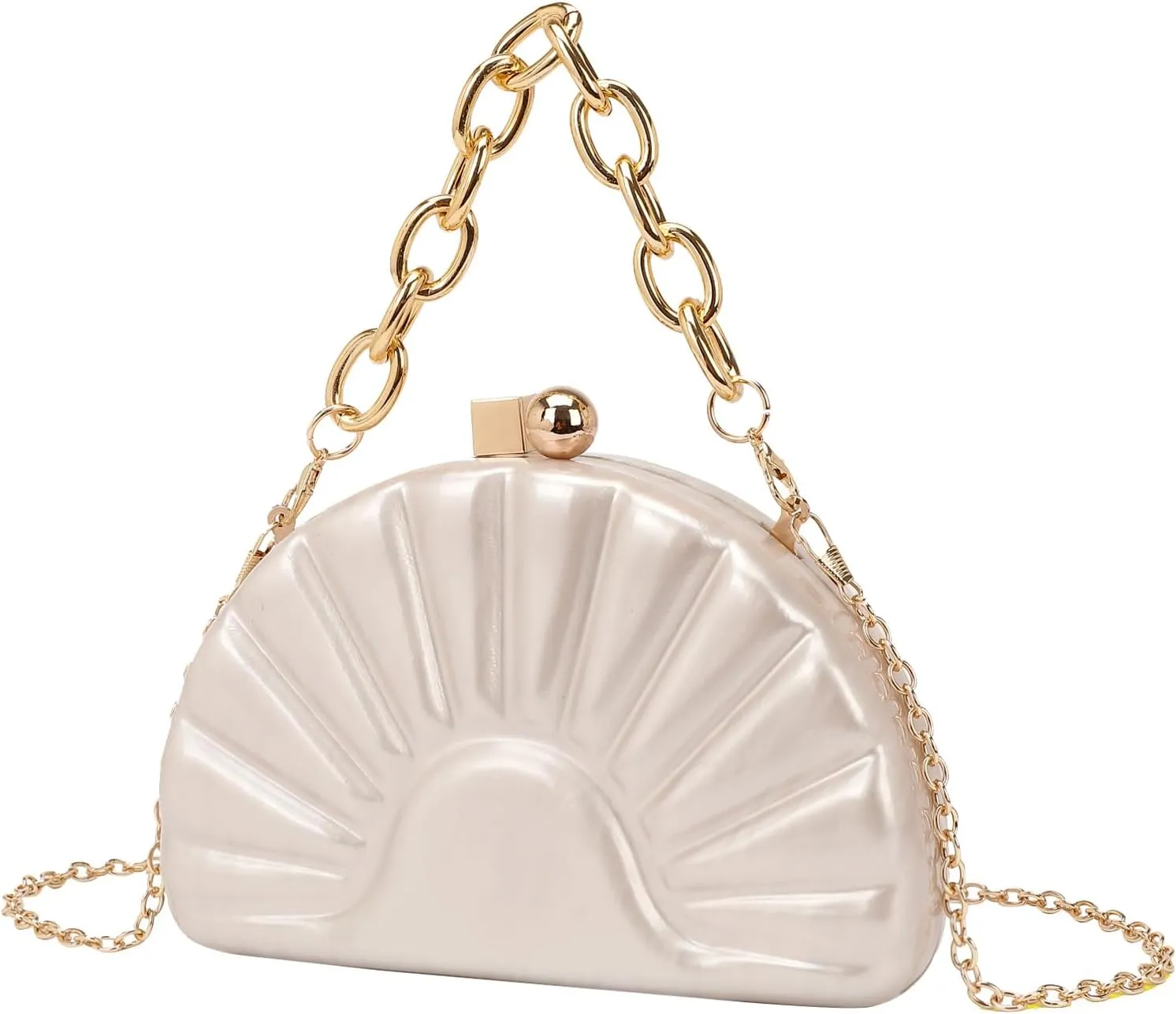 Women Acrylic Shell Shaped Evening Bag Marble Acrylic Evening Handbag for Wedding Prom Party