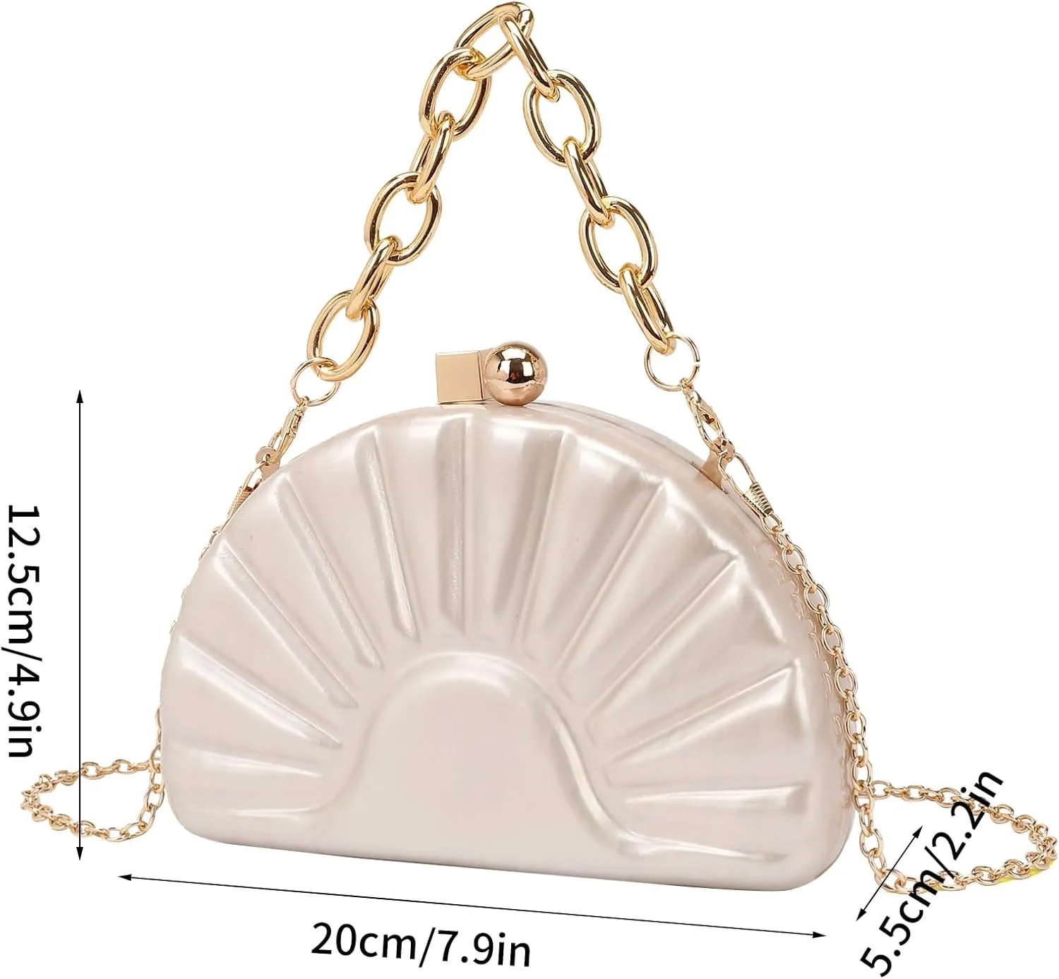 Women Acrylic Shell Shaped Evening Bag Marble Acrylic Evening Handbag for Wedding Prom Party