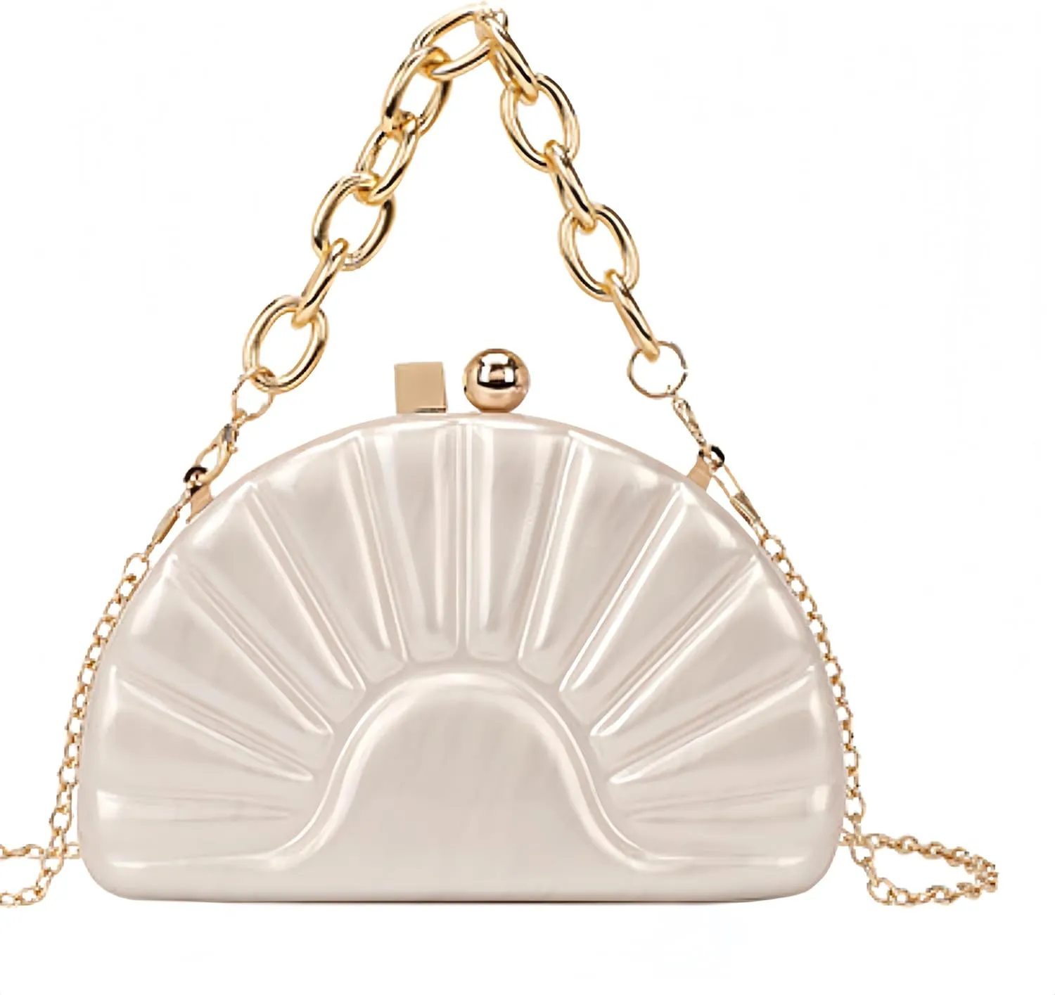 Women Acrylic Shell Shaped Evening Bag Marble Acrylic Evening Handbag for Wedding Prom Party