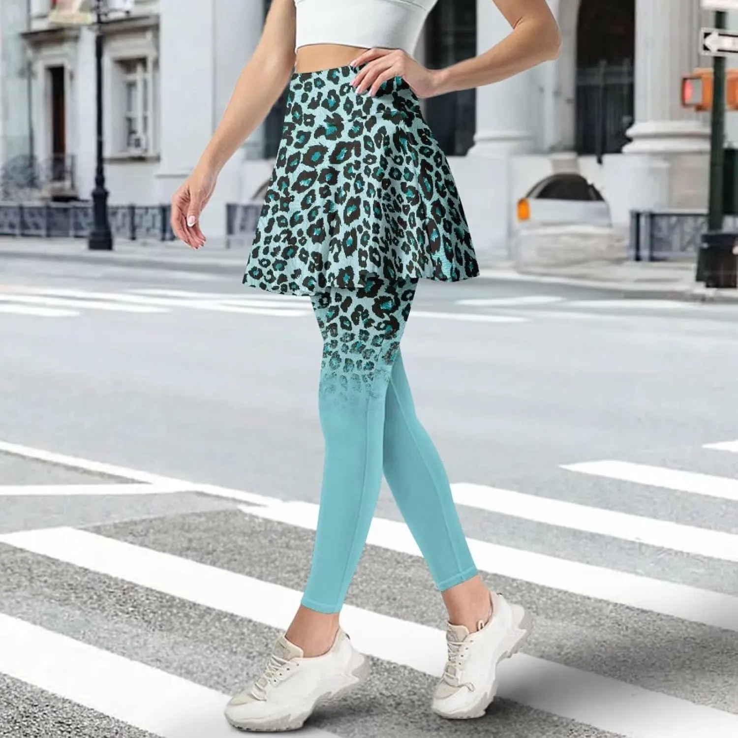 Women Athletic Tennis Skirts with Legging,High Waisted Athletic Skorts Leggings,Skirted Leggings for Tennis Golf