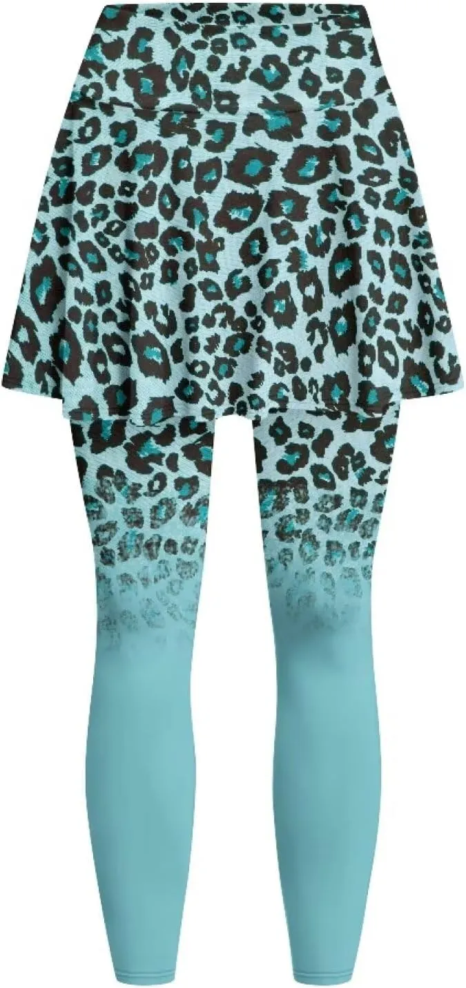 Women Athletic Tennis Skirts with Legging,High Waisted Athletic Skorts Leggings,Skirted Leggings for Tennis Golf