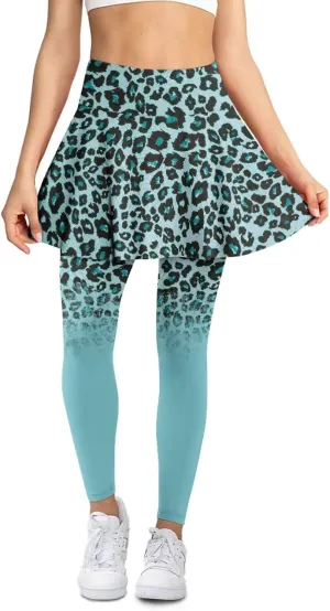 Women Athletic Tennis Skirts with Legging,High Waisted Athletic Skorts Leggings,Skirted Leggings for Tennis Golf